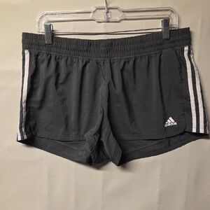 Ladies adidas Black Shorts with White Side Stripes
